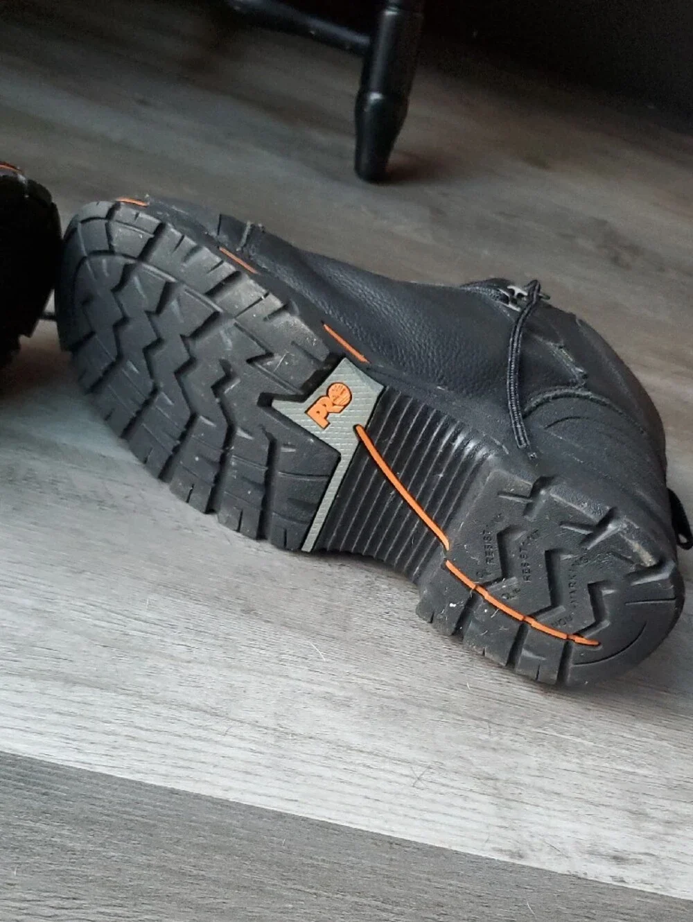 Timberland Black and Orange Work Boots